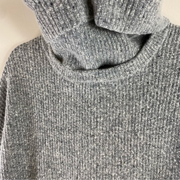 Madewell Women’s Donegal Heathered Gray Convertible Turtleneck Sweater Sz Small - Picture 6 of 13